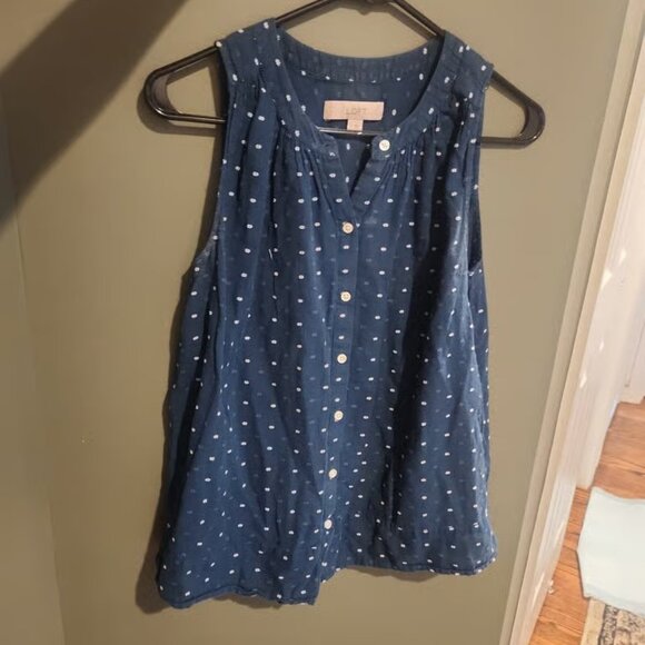 LOFT womens sleeveless button up shirt size small - Picture 1 of 3
